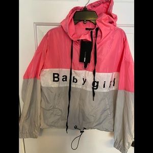 Fashion Nova lightweight pullover with hood & zip